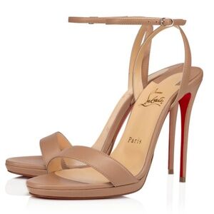 Christian Louboutin Loubi Queen120 mm Sandals - Nappa leather - Blush - Size 38